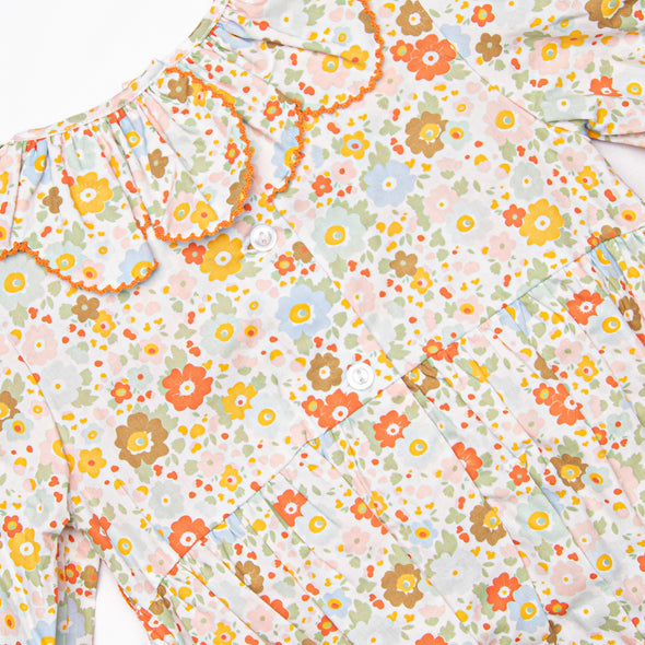 Pumpkin Bed Blooms Smocked Bubble, Pink