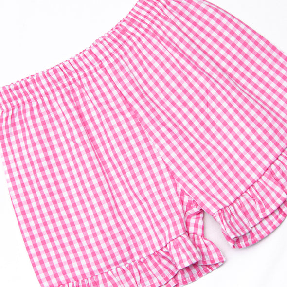 Slow Motion Shuffle Applique Ruffle Short Set, Pink