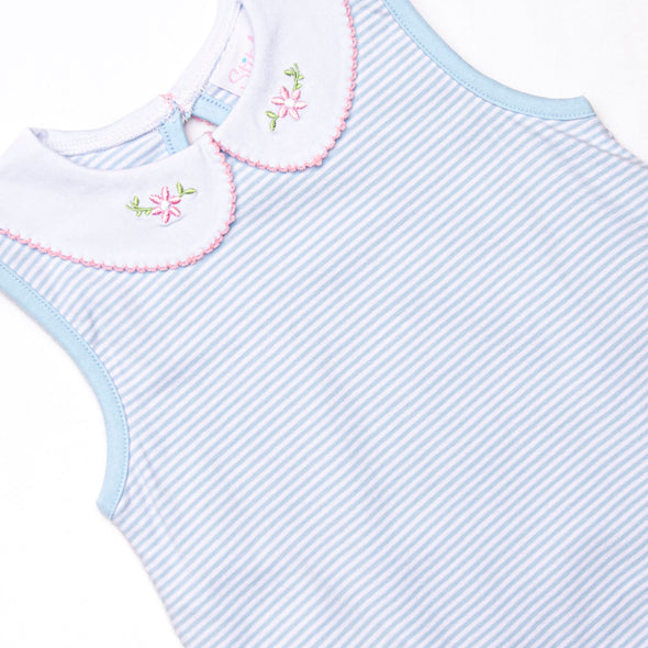 Peter Pan Petals Embroidered Skirted Bubble, Blue