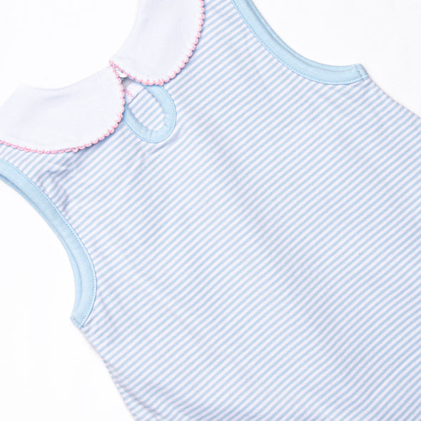 Peter Pan Petals Embroidered Skirted Bubble, Blue