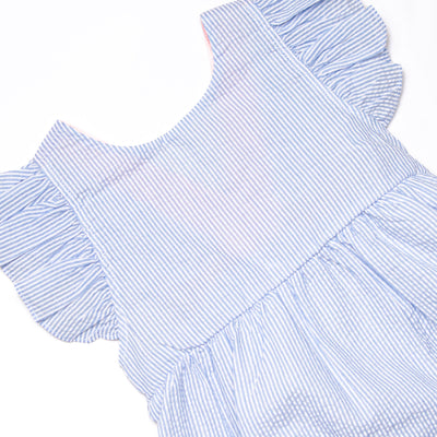 Ava Short Set, Blue Seersucker