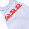 Sandy Shuffle Applique Bubble Romper, Blue