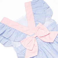 Ava Short Set, Blue Seersucker