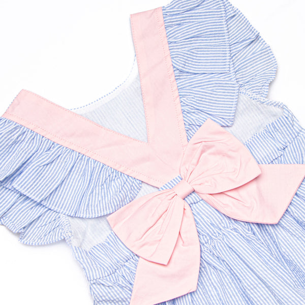 Ava Short Set, Blue Seersucker