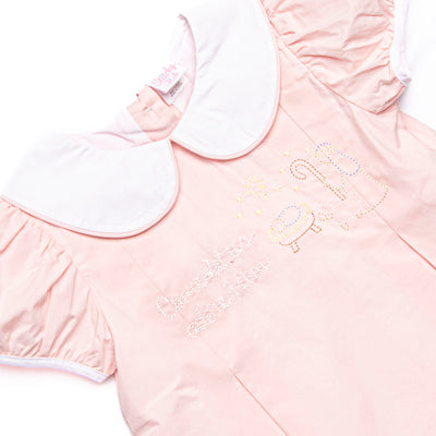 Manger Miracle Embroidered Dress, Pink