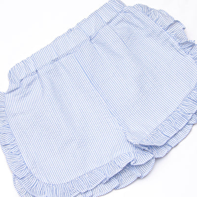 Ava Short Set, Blue Seersucker
