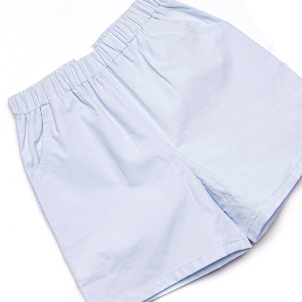 Manger Miracle Embroidered Short Set, Blue