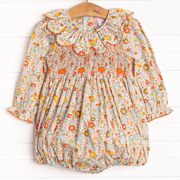 Pumpkin Bed Blooms Smocked Bubble, Pink