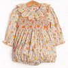 Pumpkin Bed Blooms Smocked Bubble, Pink
