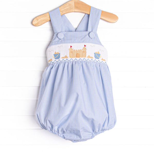 Castle Construction Smocked Sunsuit, Blue