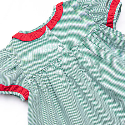 Christmas Keepsake Embroidered Dress, Green