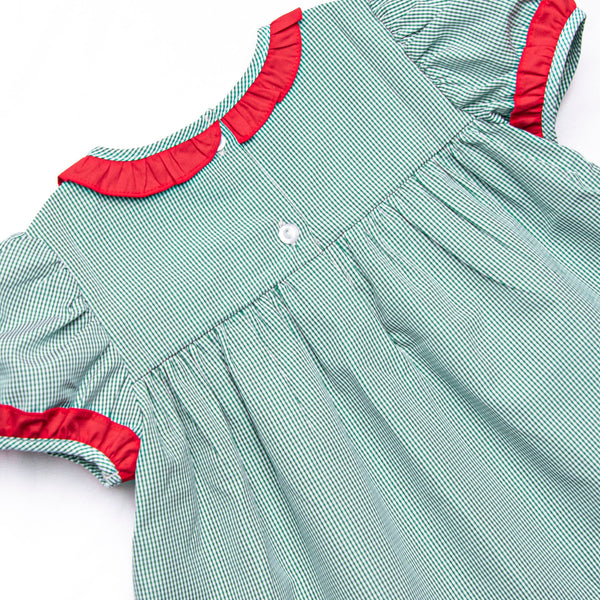 Christmas Keepsake Embroidered Dress, Green