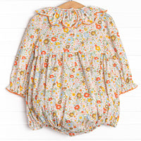 Pumpkin Bed Blooms Smocked Bubble, Pink