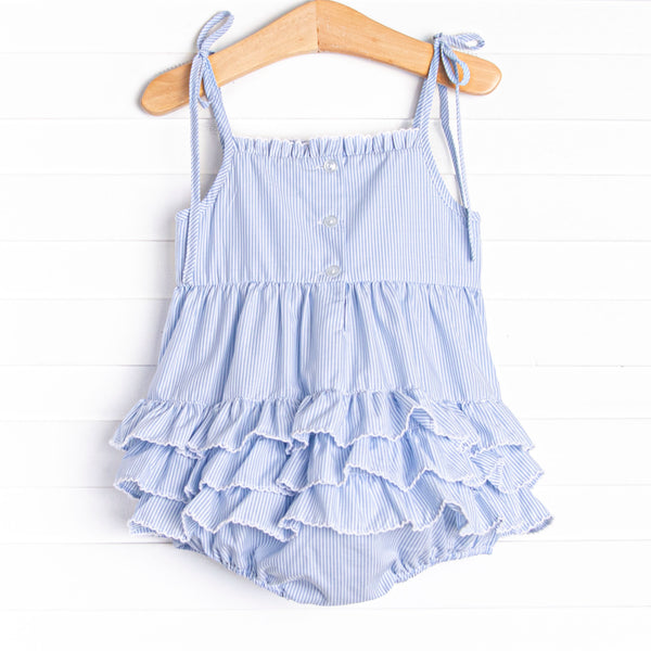 Castle Construction Smocked Ruffle Bubble, Blue