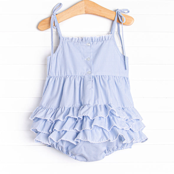 Castle Construction Smocked Ruffle Bubble, Blue