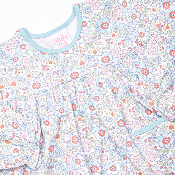 Kaleidoscopic Blossom Legging Set, Blue