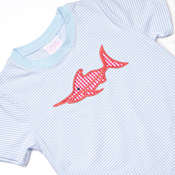 Marlin Marina Applique Short Set, Blue