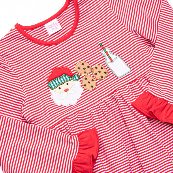 Santa's Treat Trio Applique Ruffle Legging Set, Red