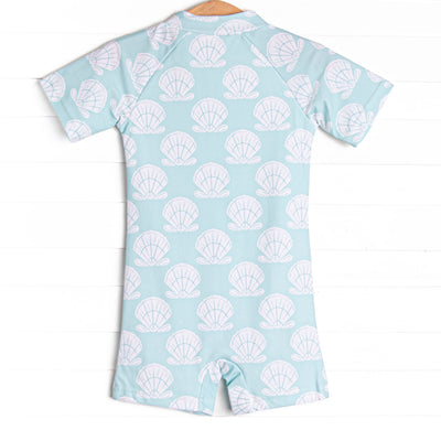 Shell Of A Time One Piece Rash Guard, Green