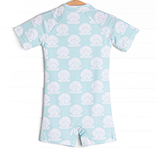 Shell Of A Time One Piece Rash Guard, Green
