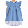 Caitlyn Pima Short Set, Light Blue Stripe