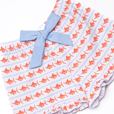 Marlin Marina Ruffle Short Set, Blue