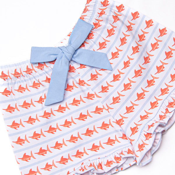 Marlin Marina Ruffle Short Set, Blue
