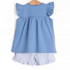 Caitlyn Pima Short Set, Light Blue Stripe