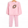 Friday Night Fleece Applique Legging Set, Pink