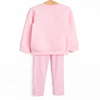 Friday Night Fleece Applique Legging Set, Pink