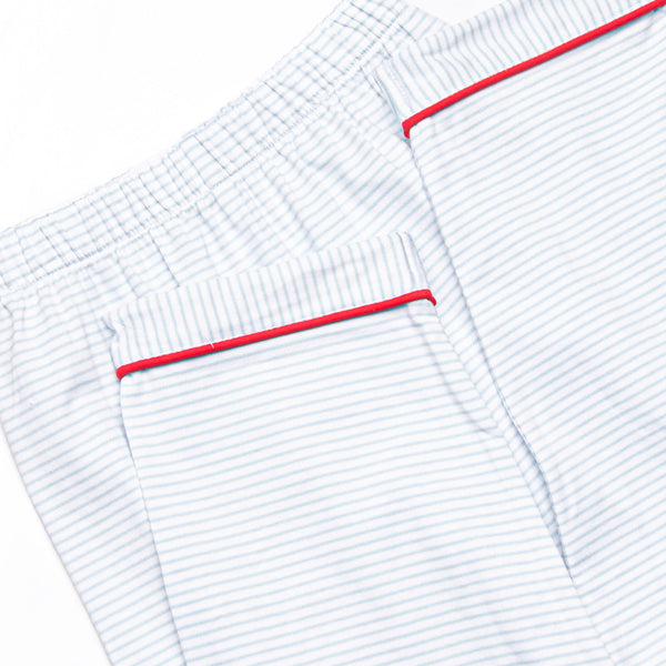 Smocked Santa Lounge Set, Blue Stripe