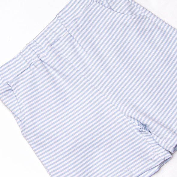 Coleman Pima Short Set, Light Blue Stripe