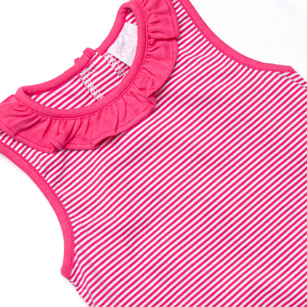 Hannah Short Set, Hot Pink Stripe