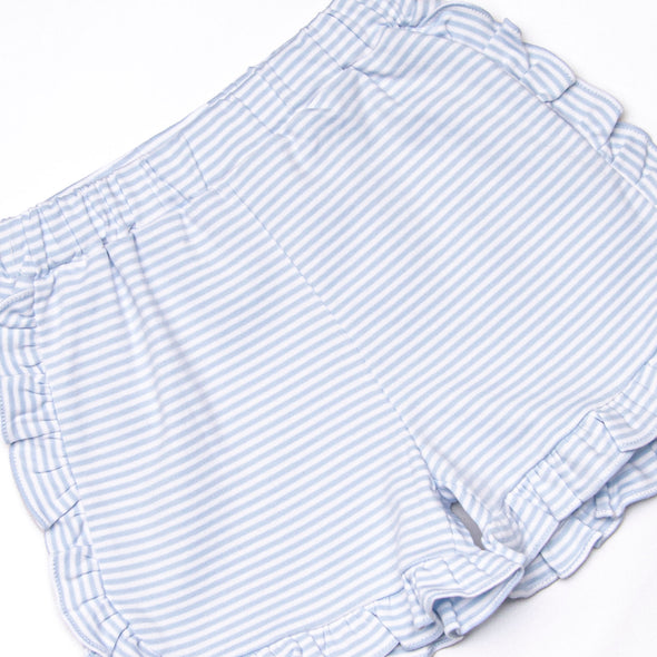 Caitlyn Pima Short Set, Light Blue Stripe