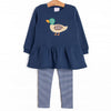 Migrating Mallard Applique Legging Set, Blue