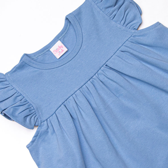 Caitlyn Pima Short Set, Light Blue Stripe