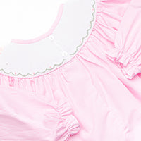 Gourd-geous Vines Smocked Bishop Dress, Pink