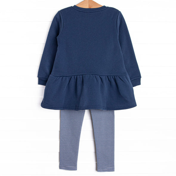 Migrating Mallard Applique Legging Set, Blue
