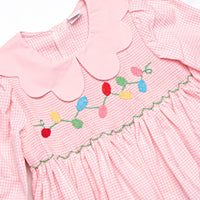 Holiday Glow Smocked Dress, Pink