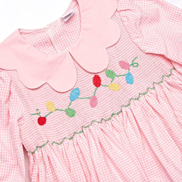 Holiday Glow Smocked Dress, Pink