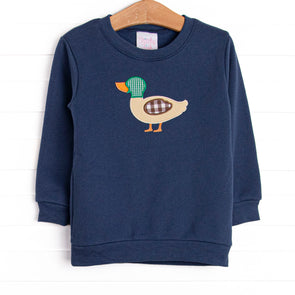 Migrating Mallard Applique Sweatshirt, Blue