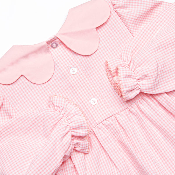 Holiday Glow Smocked Diaper Set, Pink