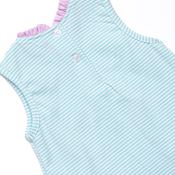 Grace Pocket Dress, Purple and Aqua Stripe