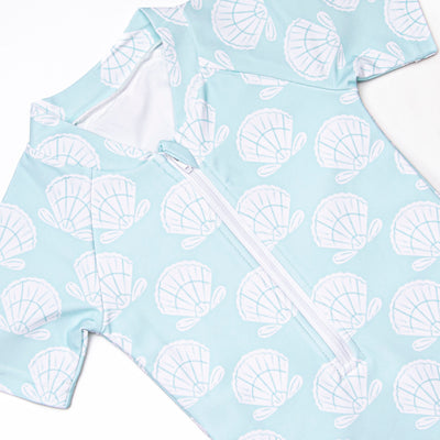 Shell Of A Time One Piece Rash Guard, Green