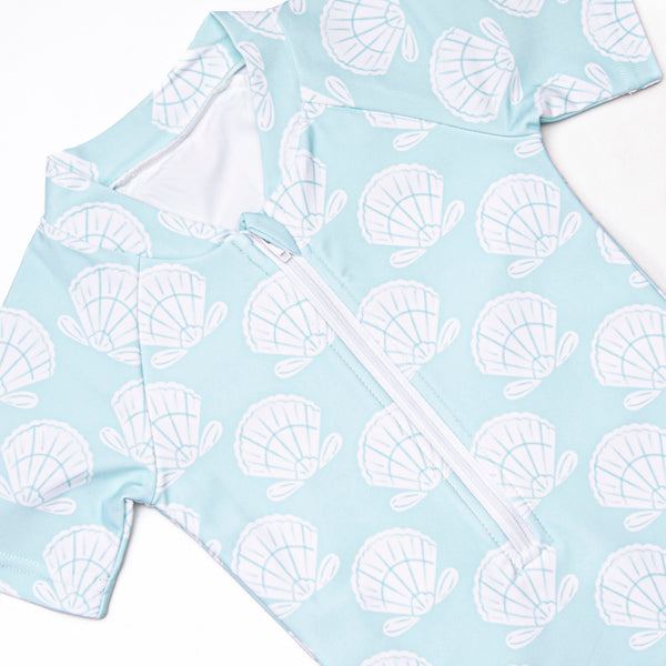 Shell Of A Time One Piece Rash Guard, Green
