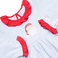 Checking It Twice Applique Dress, Blue