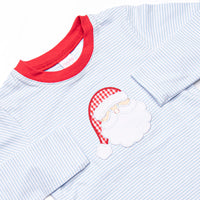 Checking It Twice Applique Pant Set, Blue