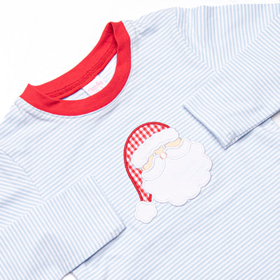 Checking It Twice Applique Pant Set, Blue