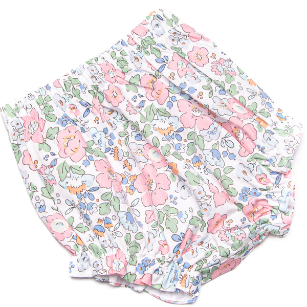 Millie Magnolia Elastic Smocked Diaper Set, Pink
