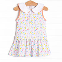Watercolor Wildflowers Tennis Dress, Orange